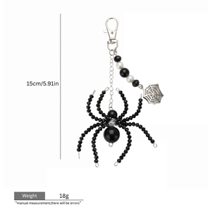Personalización realista detallada Cadena <span class=keywords><strong>de</strong></span> cuentas adornado araña Horror colección plata <span class=keywords><strong>telaraña</strong></span> columpio lindo llaveros bolsa encantos - Product Image 6