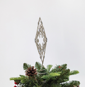 Décoration de Noël pour sapin de Noël, flocon de neige scintillant champagne de 11 pouces, décoration de Noël pour la maison - Product Image 2