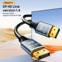 Câble Displayport vers Displayport haute vitesse 4K à 144 Hz Câble HD DP 1.4 PD pour les câbles audio et vidéo TV de jeu