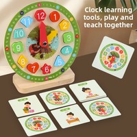 Digitaler Holz-Lernwecker für Kinder, Lehrmittel für Kindergartenkinder von 4-6 Jahren, 20x20x3,5cm