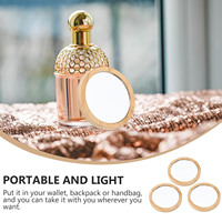 Petit miroir de maquillage couleur naturelle miroir compact rond portable à la main miroir de poche en bambou en bois personnalisé