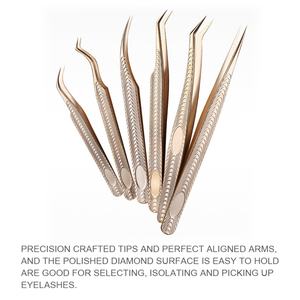 Pinky leem Vente chaude Pinces à épiler en acier inoxydable à pointe en fibre pour extensions de cils noires mates populaires - Product Image 4