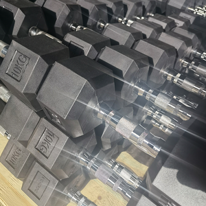 Vente en gros d'usine, haltères hexagonaux en caoutchouc personnalisés, <span class=keywords><strong>pas</strong></span> chers, équipement <span class=keywords><strong>de</strong></span> fitness pour salle <span class=keywords><strong>de</strong></span> sport, haltères hexagonaux en caoutchouc, ensemble pour salle <span class=keywords><strong>de</strong></span> sport à domicile, OEM ODM - Product Image 3