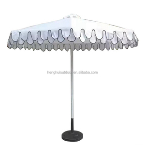 Muebles de exterior café blanco logotipo personalizado 9 pies parasol sombrillas piscina madera festoneado <span class=keywords><strong>Patio</strong></span> sombrillas jardín playa sombrillas - Product Image 6