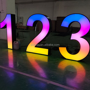 Tùy Chỉnh Ngoài Trời Điện Tử Dấu Hiệu 3D 3ft 4ft 5ft RGB <span class=keywords><strong>LED</strong></span> Lớn Ánh Sáng Sáng Bảng Chữ Cái Khổng Lồ Ánh Sáng up Số Thư - Product Image 1