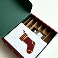 Calendrier de l'Avent Cosmétique de Noël, Boîte Cadeau en Carton Ondulé avec Revêtement UV et Gaufrage, Emballage de Parfum Recyclable