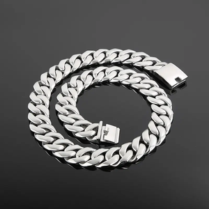 Heavy Metal Acier Inoxydable Chunky Largeur Chaîne Cubaine Collier Tendance Collier Bijoux de Mode pour Hommes - Product Image 2