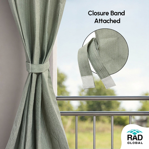 Moon Stone Eyelet Outdoor Curtains 180 GSM with Soft Sage Green Tone and <b>Light</b> Filtering Fabric for Calm Balcony - Product Image 5