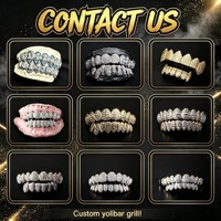 Grillz haut de gamme 8 dents supérieures et 8 dents inférieures en argent sterling 925 et moissanite entièrement pavée, bijoux hip-hop pour performances en club