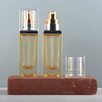 Flacon carré en verre cosmétique à fond épais de 30 ml avec pompe pulvérisatrice et diffuseur à bâtonnets, sérigraphie, emballage en gros pour mascara