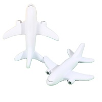 Balle anti-stress souple en forme d'avion blanc, jouet à presser promotionnel en PU, jouet anti-stress souple pour enfants