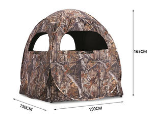 Tente de chasse Pop-Up pour 1-2 personnes, abri de camouflage durable en polyester pour la chasse au cerf/dinde, observation des oiseaux, portable et rapide - Product Image 4