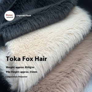 Colección de ropa de otoño e invierno que suministra poliéster Toka Velvet Coat y almohada Tusk Faux Pelt con piel de zorro de imitación Toscana - Product Image 1