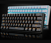 Keyboard mekanis berkabel BT, lampu latar RGB Keyboard mekanis dua mode dengan dasar logam