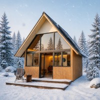 Chalet de Luxe Préfabriqué en Forme de A, 20 pieds, 40 pieds, Cabane Modulaire pour Airbnb, Complexes Hôteliers et Hôtels de Montagne, Idéal pour Projets