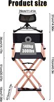 Chaise de maquilleur pliable Chaise de réalisateur pliante haute portable Chaise de maquillage en aluminium couleur or rose avec repose-tête