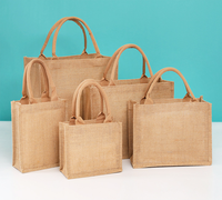 Sacs de plage en toile de jute, fourre-tout en tissu 100%, sac de chanvre 10kg, sac d'épicerie en feutre hessien, sac de Shopping en lin