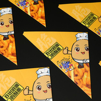 Cône en papier personnalisé jetable pour frites triangulaires et gaufres aux œufs à emporter