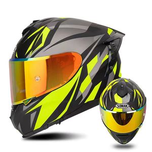 Casque de moto unisexe pour la course, respirant, à double visière, intégral, pour la conduite en extérieur - Product Image 5