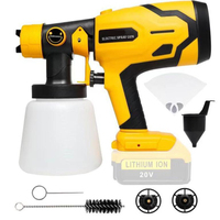 Pistolet de pulvérisation de peinture sans air 21V à moteur brossé, avec gobelet de 1L et buse de 1,8 mm, outil sans fil à batterie à débit variable pour le bricolage et l'industrie