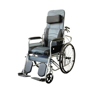 Lightweight Foldable Wheelchair With <b>Reclining</b> Backrest Manual For Elderly And Disabled Users - Product Image 1