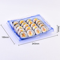Nouvelle conception, boîte d'emballage pour sushis jetable, durable, bleue, écologique, en plastique PET, avec couvercles