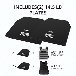 Piastre da allenamento da 14,5 libbre piastra di armatura in acciaio per gilet tattico da allenamento Fitness - Product Image 3