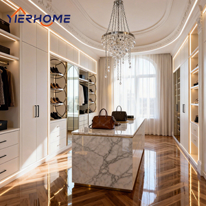 Dressing moderne autoportant en chêne blanc |   Meubles de chambre à coucher personnalisés, rangement classique de luxe avec tiroirs - Product Image 2