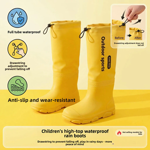 <span class=keywords><strong>Stivali</strong></span> da <span class=keywords><strong>Pioggia</strong></span> per Bambine con Tomaia Alta in PVC, Fodera in Rete, Suola Leggera e Morbida, Antiscivolo, Impermeabili, Lunghezza 40cm - Product Image 3