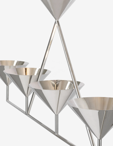 Lustre design moderne en laiton <span class=keywords><strong>Orsay</strong></span> XL à 5 lumières linéaires cône nuances suspension Restaurant Villa salle à manger salon Fairvale lustre - Product Image 6