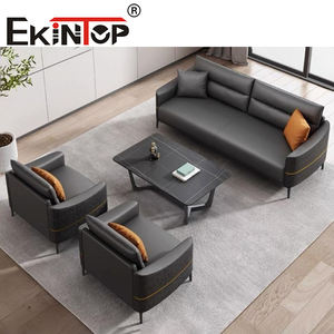 Sofá Seccional Moderno Sinonis con Estructura de Metal y Tapicería de Cuero para Oficina en Casa y Sala de Estar, Esponja de Alta Densidad, Tres Plazas - Product Image 4