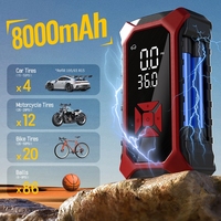 Démarreur de voiture avec compresseur d'air, booster de batterie de voiture, démarreur de secours multifonction avec gonfleur de pneus