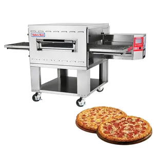 Forno per Pizza a catena Domino "Hot Air" Rolling Belt forno commerciale trasportatore per forno per Pizza di grande capacità elettrico in vendita