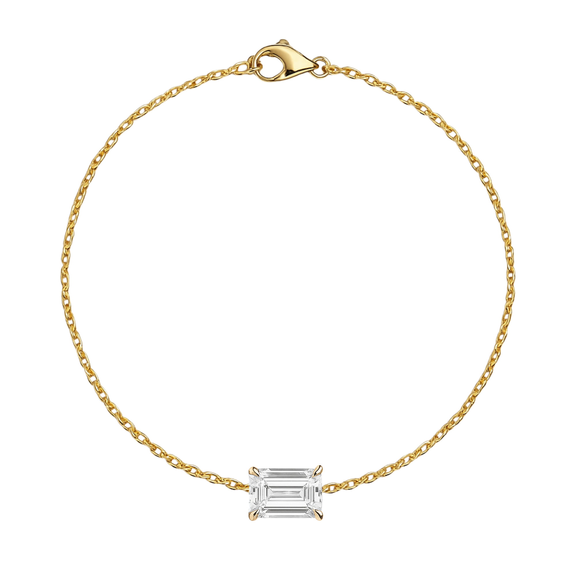 Pulsera de Diamantes Creados en Laboratorio con Corte Esmeralda