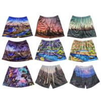 Shorts de basket-ball personnalisés pour hommes, logo du fabricant, polyester de haute qualité, impression par sublimation, entrejambe de 5 pouces, double couche, maille personnalisée