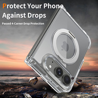 Coque de téléphone magnétique transparente pliable antichoc de haute qualité avec support rotatif pour iPhone Duo – Protection anti-rayures