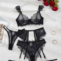 Sexy kanten lingerieset voor dames, sexy erotische lingerie, bh- en ondergoedset voor dames, sexy kleding, verleidelijke stringset