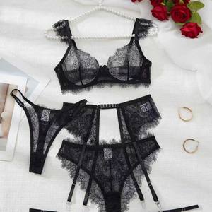Sexy Spitzen-Dessous-Set für Damen Erotische Lingerie BH und Slip Set Sexy Kleidung Transparentes Verführerisches Tanga-Set - Product Image 5