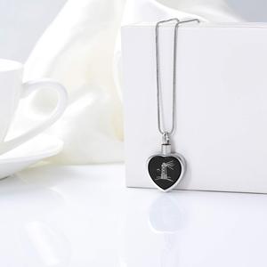 Collar de urna conmemorativa de corazón para cenizas <span class=keywords><strong>Faro</strong></span>/Pata/Cruz Cremación Cenizas <span class=keywords><strong>Joyería</strong></span> Corazón Recuerdo Colgante Cenizas Titular - Product Image 5