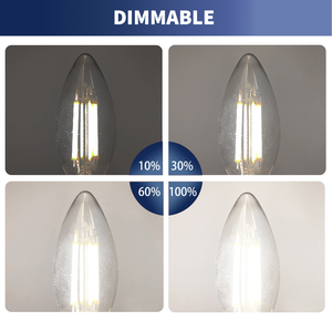 Fabrik preis Dimmbar Flimmer frei E26 Base Candle Glühbirne Tageslicht Weich Weiß 800LM <span class=keywords><strong>LED</strong></span> Glaskolben für Residential Hotel UL - Product Image 3