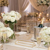 Décorations de table de mariage bohème modernes : Supports de panneaux de table en acrylique avec cartes de placement et numéros de table