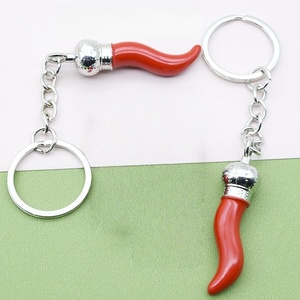 Llaveros de Cuerno Cornicello, Amuleto de la Suerte de Cuerno Rojo Italiano, Colgantes para Bolsos de Niña, Recuerdo de Viaje de Italia, Regalo, Llavero de Pimiento Rojo - Product Image 1