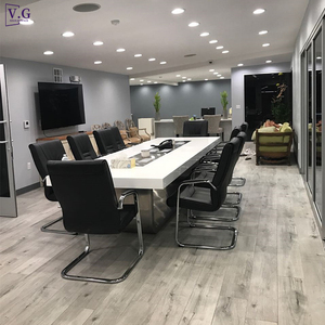Table de réunion moderne blanche grande capacité (16 personnes) durable avec chaises pour bureaux et salles de réunion d'hôtels (OEM/ODM) - Product Image 4
