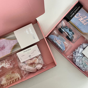 Nouvelle arrivée personnalisée acétate de cellulose bambou rose sucre pagaie brosse à cheveux acétate cheveux griffes ensemble avec boîte cadeau à la main - Product Image 5