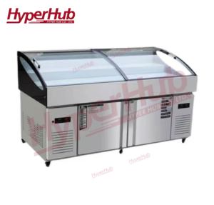 Fabrika Çıkışlı Ticari Merdivenli Buzlu Tezgah Süpermarket ve Restoran Katmanlı Tasarım Deniz Ürünleri Teşhir Dolabı Doğrudan Soğutmalı Dondurucu - Product Image 4