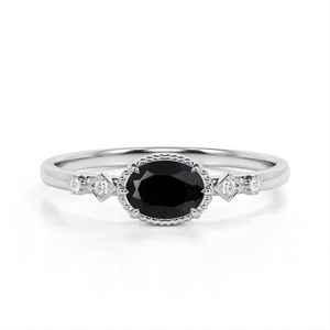 Classic 925 <b>Silver</b> <b>Opal</b> Engagement <b>Ring</b> Bezel Setting Rhodium Plated Women's Fine Jewelry Band - Product Image 3