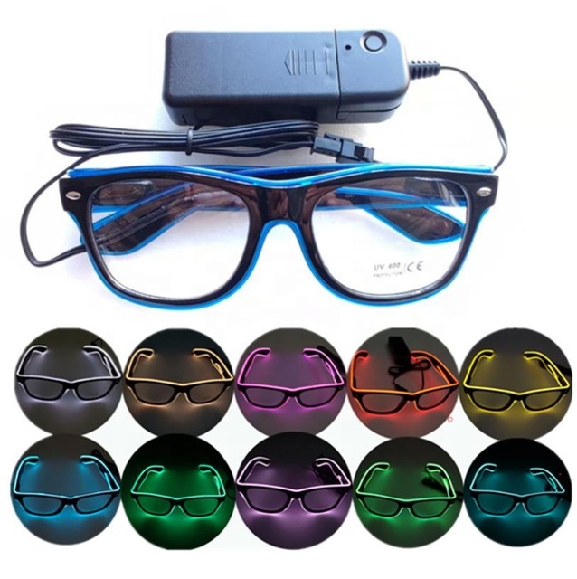 Light up EL Wire Neon Rave Glasses Voice Control Glow Flash LED Sunglasses Atmosphere Props Party Favor Halloween Concert Decor