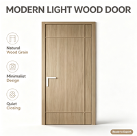 Porte intérieure en bois massif insonorisée à ouverture latérale avec surface finie, design moderne pour villa et appartement