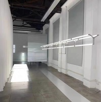 Lustre long en acier inoxydable de style Mazar, design minimaliste, pour hall d'entrée, café, bar, luminaire suspendu créatif à LED
