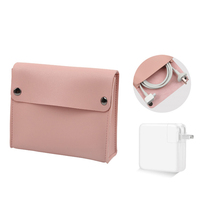 Ensemble de bureau et de rangement numérique en cuir rose personnalisé, tapis de bureau enroulable, organiseur de câbles